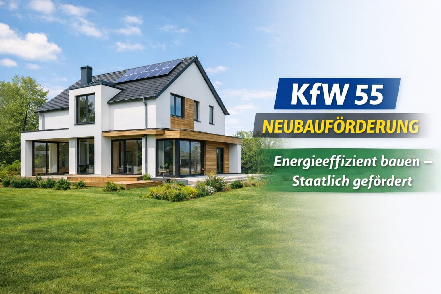 KfW 55 Neubauförderung: Jetzt energieeffizient bauen und staatlich gefördert profitieren Beitragsbild